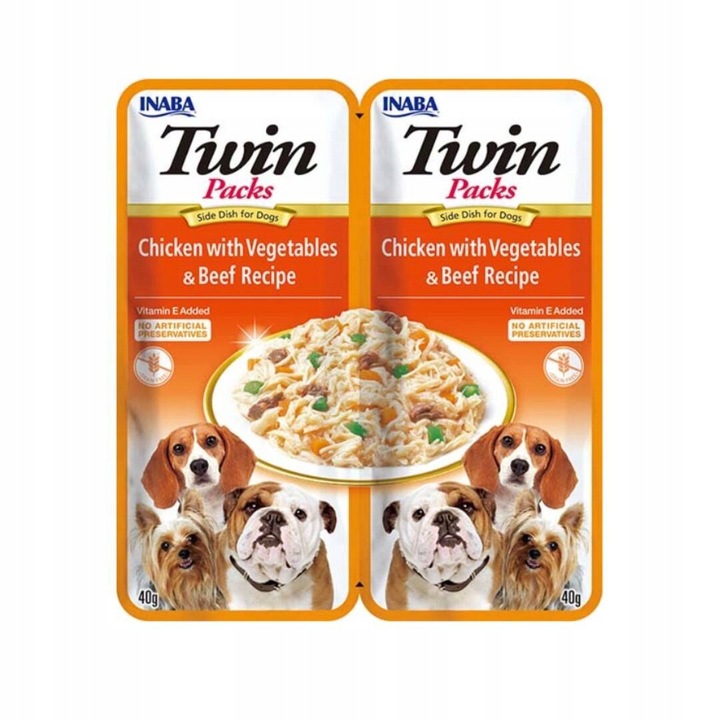 Inaba Twin Packs 2x40g Krmivo pro psa Kuřecí maso Hovězí vývar