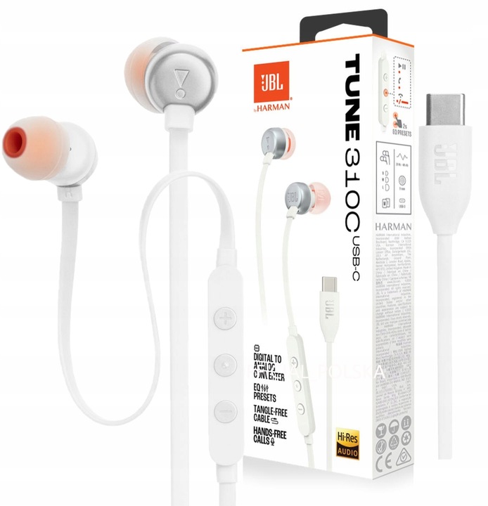 In-ear sluchátka JBL Tune 310 USB-C Bílá