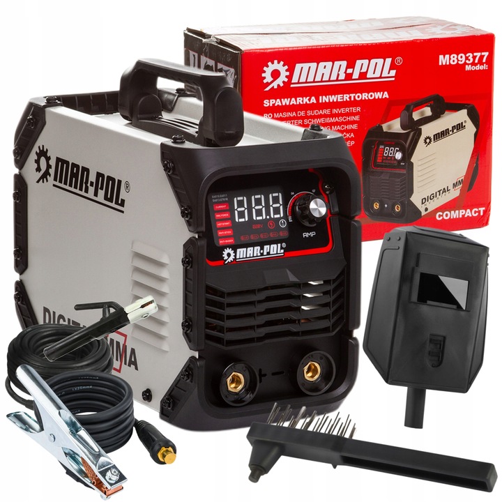 INVERTOROVÁ SVÁŘEČKA 300A LCD MMA IGBT TIG LIFT MASKA KABELY