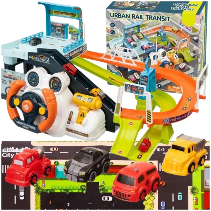 INTERAKTIVNÍ AUTOMOBILOVÁ PŘEKÁŽKOVÁ DRÁHA PARKOVÁNÍ VÝTAH VOLANT AUTKA CAR