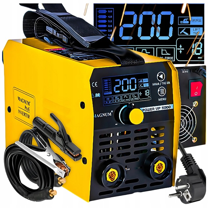 Invertorová svářečka MMA Magnum Power VIP 5000 Synergie LCD 200A 60%