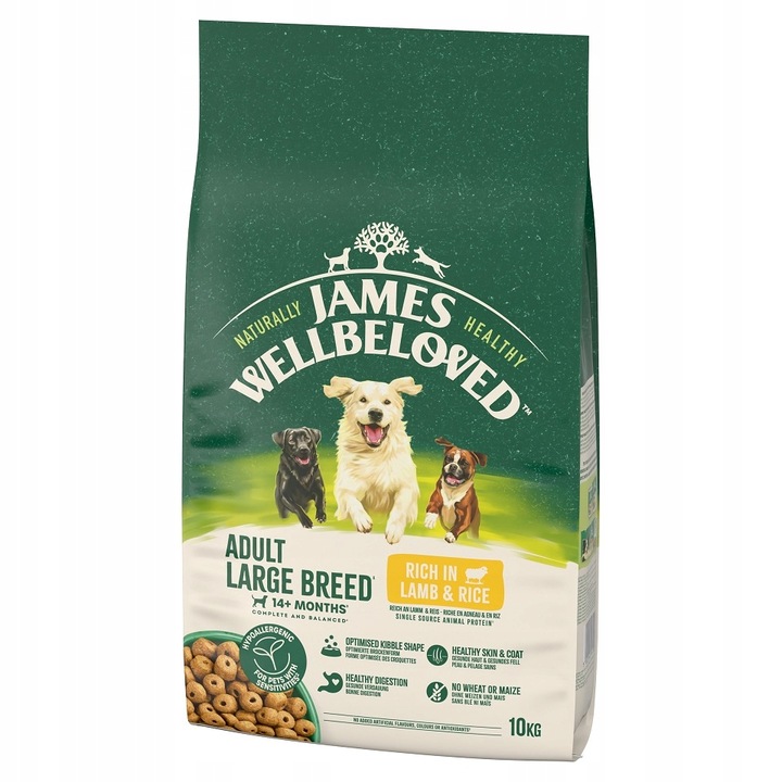 JAMES WELLBELOVED Adult suché krmivo pro psy velkých plemen s jehněčím masem 10 kg