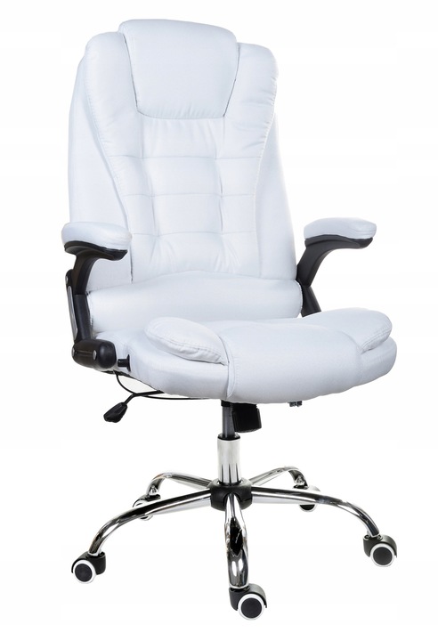 Křeslo FBJ002 bílé s tkaninou, nastavitelné opěradlo křesla k pc