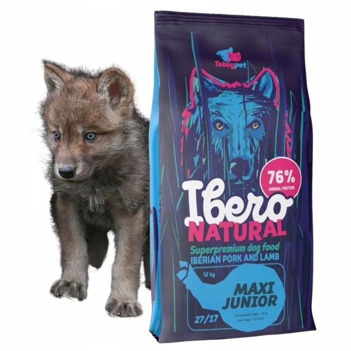 Krmivo pro psy - Ibero Natural Maxi Junior 12 kg + dárek kousátko