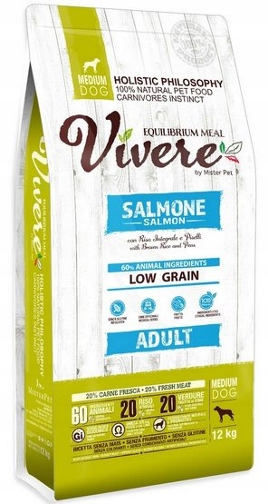 Krmivo pro psy Vivere Dog Medium 12 kg Krmivo s lososem
