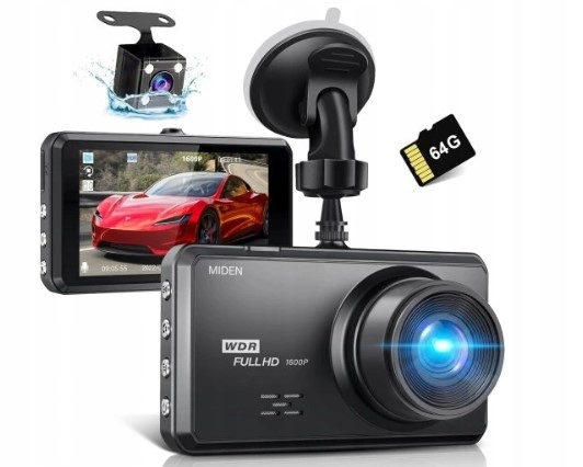 Kamera automobilová Miden 2.5K SD 64GB FHD černá