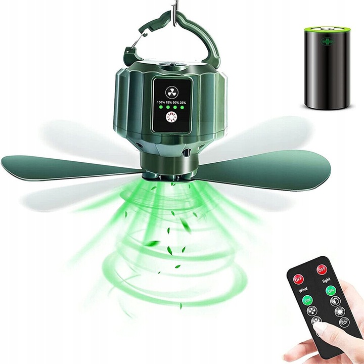 KEMPINGOVÝ VENTILÁTOR STANŮ USB 2V1 GROWBOX CEILING FANS