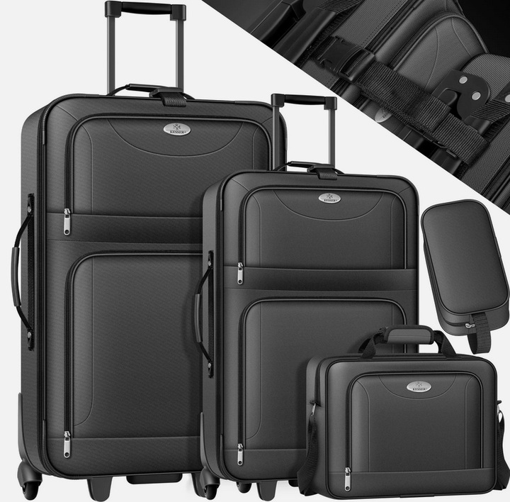 KESSER Měkký kufr, sada polyester ANTRACIT 60 l