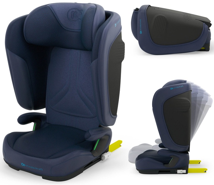 KINDERKRAFT Autosedačka skládací Unity 2 I-Size (100-150 cm) Navy VÝPRODEJ