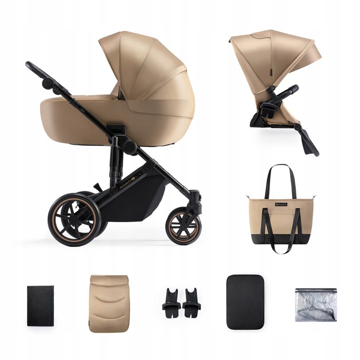 KINDERKRAFT Kočárek kombinovaný 2v1 Prime 2 Beige trojkombinace / dvojkombinace