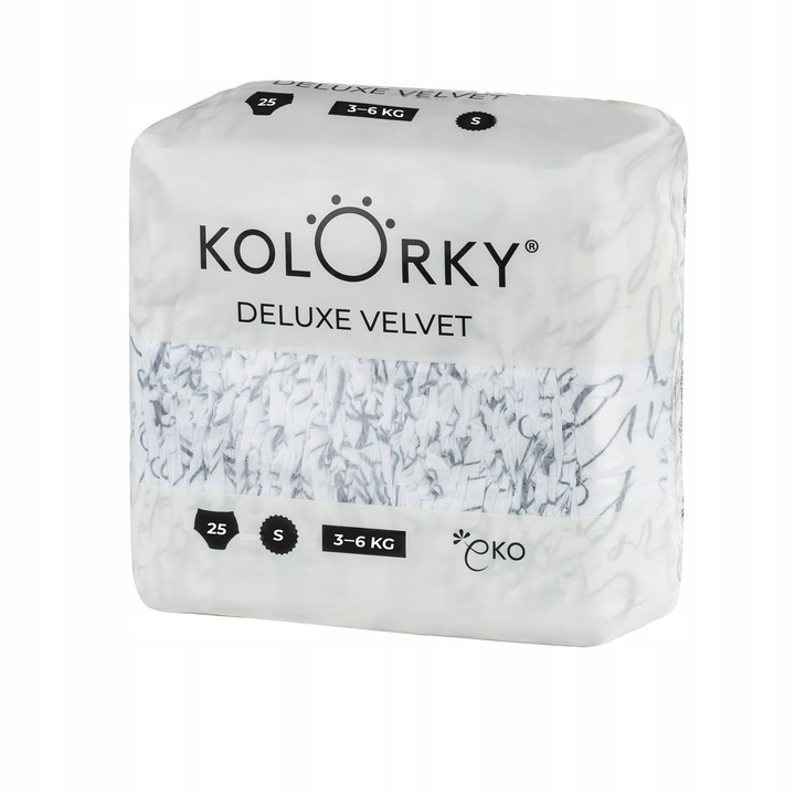 KOLORKY DELUXE VELVET - S (3-6 kg) - 25 ks - jednorázové eko plenky