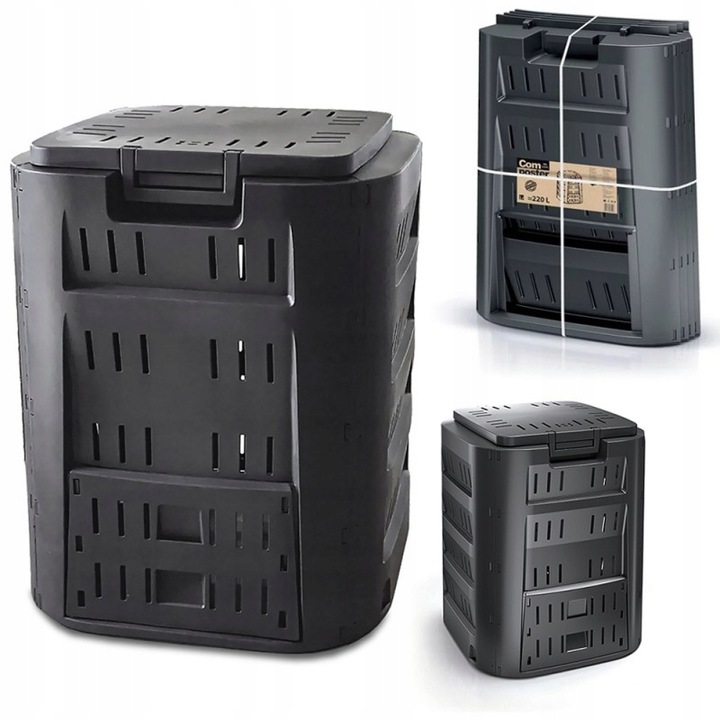 Kompostér 1 - komorový Prosperplast 220 l černý AKCE