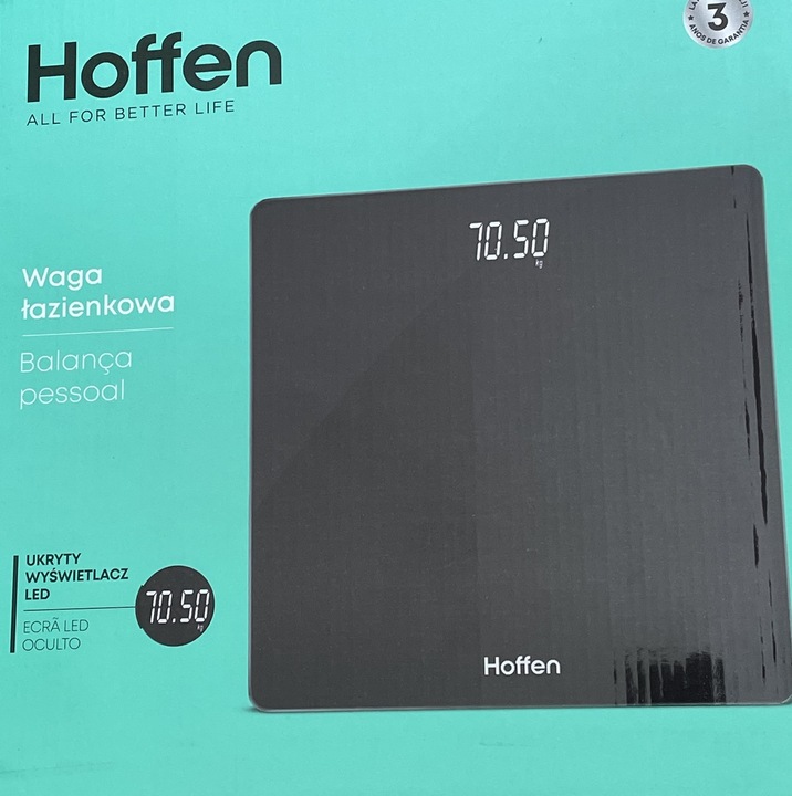 Koupelnová váha Hoffen černá s LED displejem