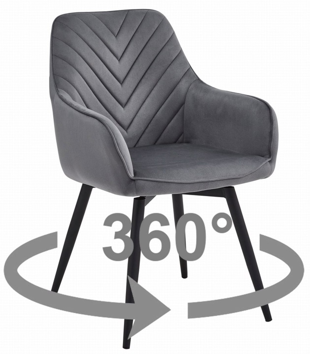 Křeslo NANA360 - tmavě šedý samet / nohy černé x 1