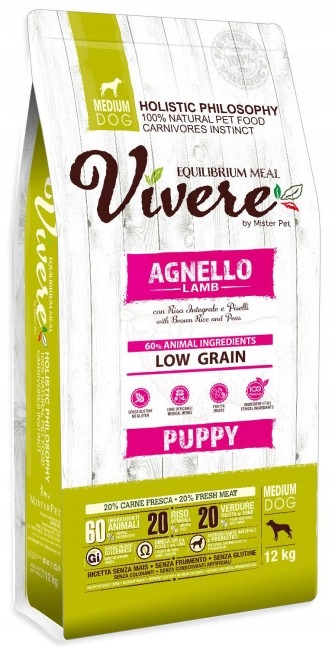 Krmivo pro psy Vivere Dog Medium Puppy Lamb 12 kg