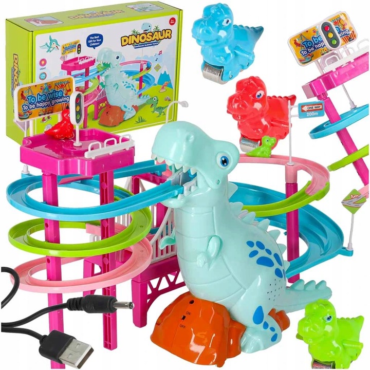 KIK KX6120 Dinosaur závodní dráha dinosaur zvuky světla Autodráha VÝPRODEJ