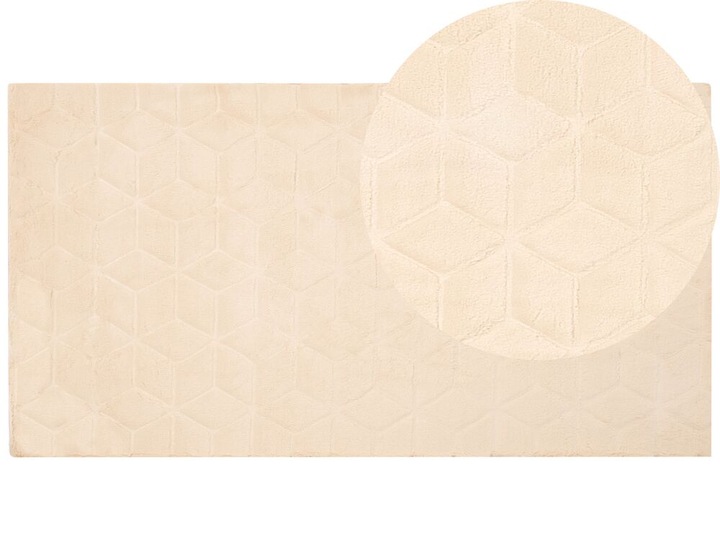Koberec z umělé zaječí kožešiny 80 x 150 cm béžový THATTA LEVNĚ