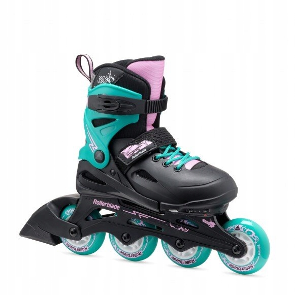 KOLEČKOVÉ BRUSLE ROLLERBLADE G černé/mořsky zelené 33-38