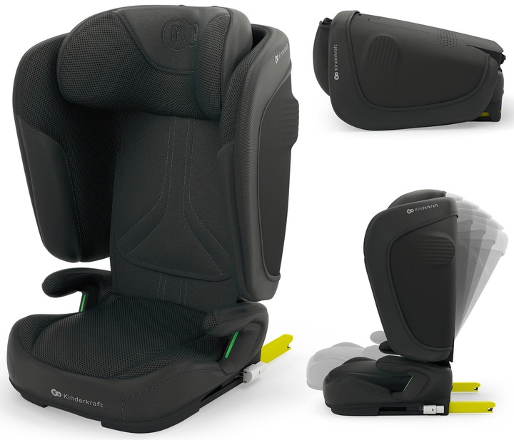 KINDERKRAFT Autosedačka skládací Unity 2 I-Size (100-150 cm) Black AKCE