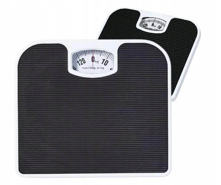 KLASICKÁ MECHANICKÁ ANALOGOVÁ KOUPELNOVÁ VÁHA DO 130 KG, ČERNÁ