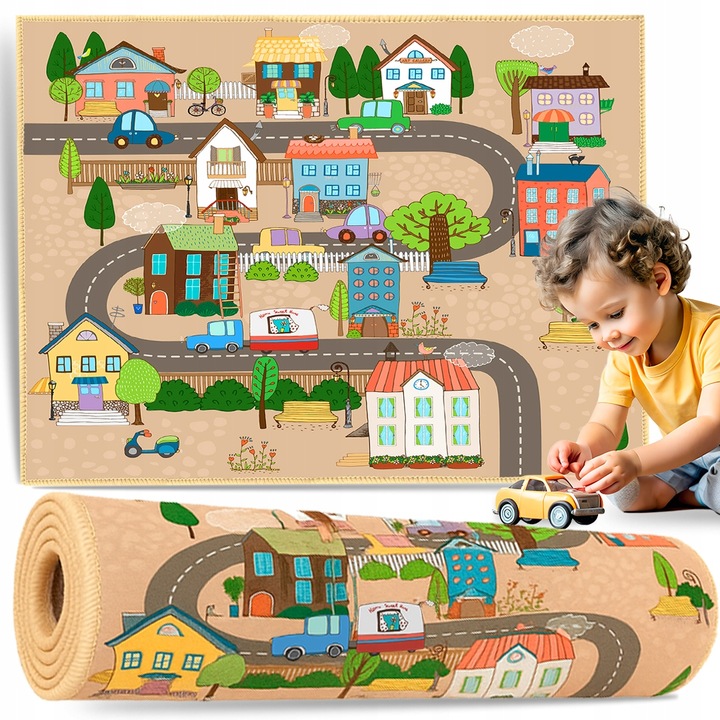 KOBEREC ULICE DO DĚTSKÉHO POKOJE PROTISKLUZOVÝ MĚKKÝ DĚTSKÝ 120x160 cm VÝPRODEJ