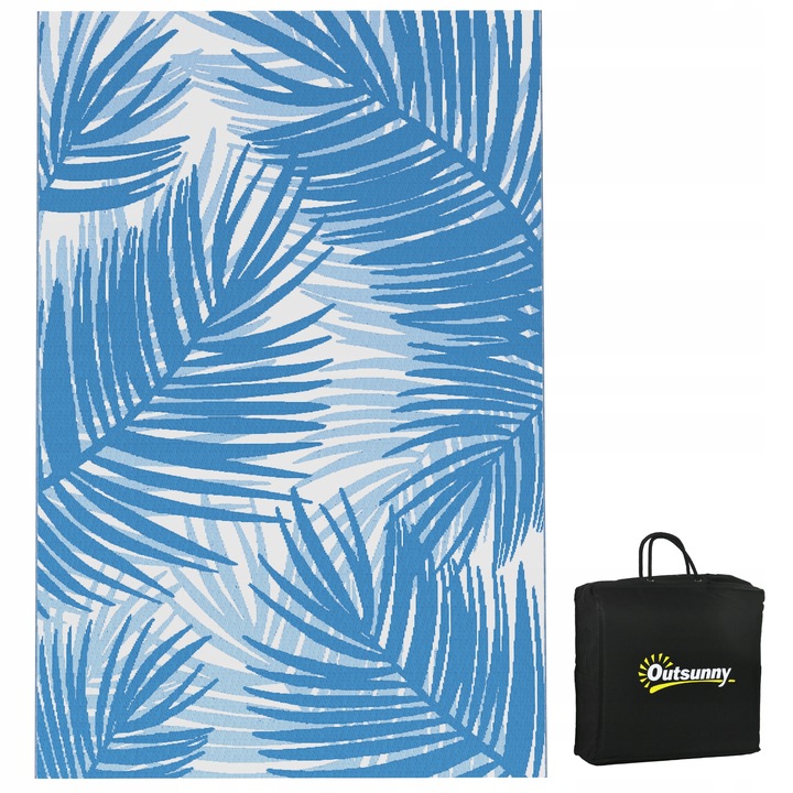 Koberec venkovní 182cm x 274cm, oboustranný s taškou, zahradní kemp terasa