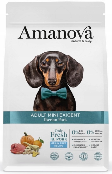 Krmivo pro psy Amanova Dog Adult Mini Exigent – vepřové maso 7 kg