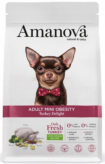 Krmivo pro psy Amanova Dog Adult Mini Obesity Turkey - krůta 7 kg