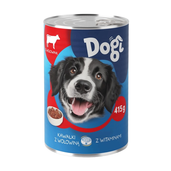 Krmivo Vlhké pro dospělého psa Hovězí maso v omáčce DOGI Plechovka 415 g