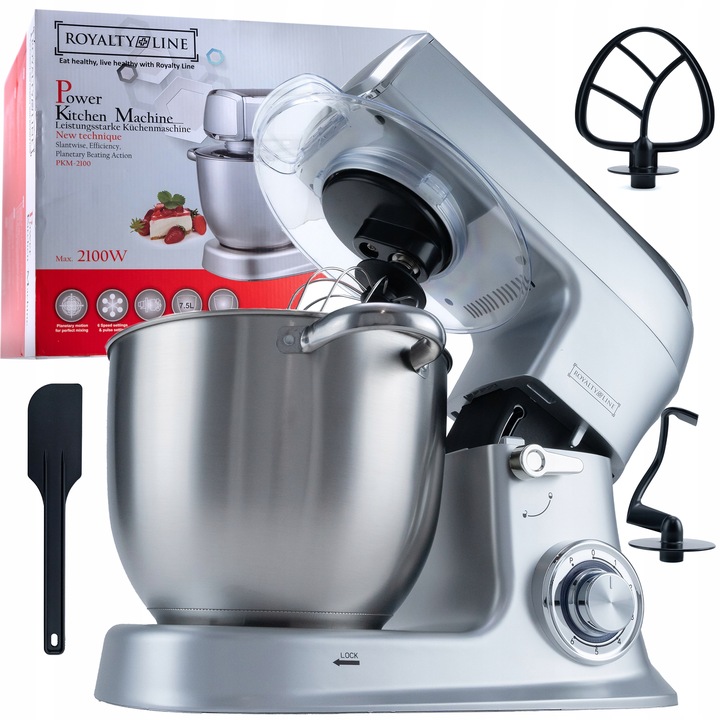 Kuchyňský robot Royalty Line PKM-2100 SILVER 2100 W stříbrný/šedý
