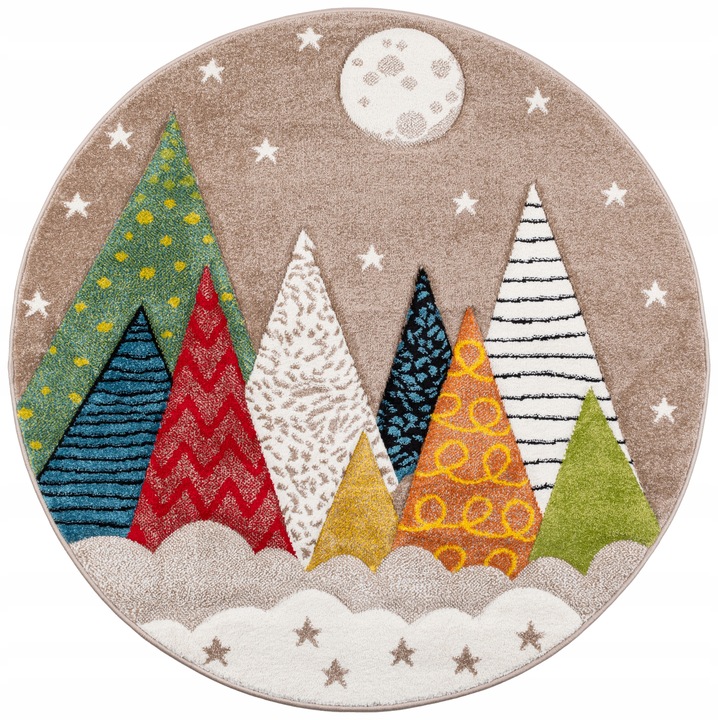 KOBEREC DĚTSKÝ KULATÝ BAREVNÝ 120 CM MĚKKÝ PRO DÍTĚ HORY HVĚZDIČKY