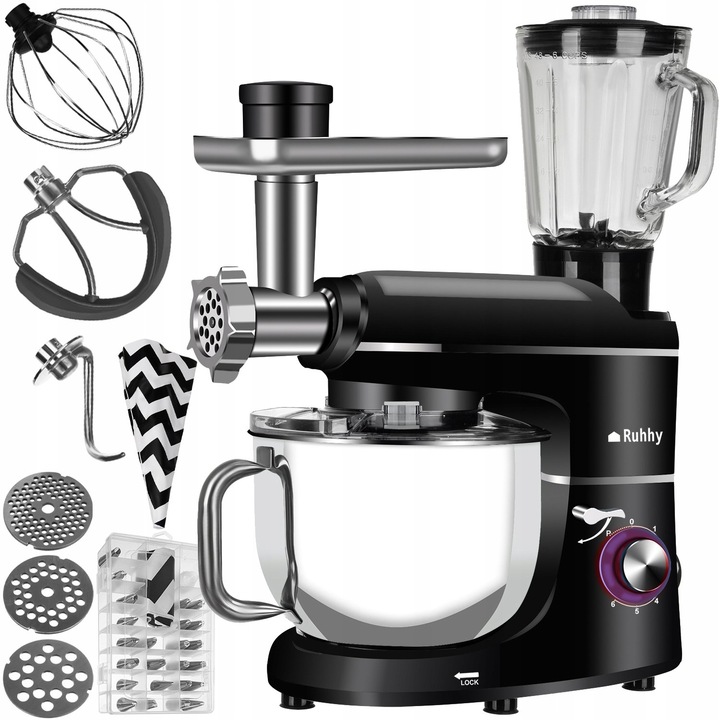 Kuchyňský robot Ruhhy Robot s mixérem Mlýnek na maso 3v1 1500 W černý