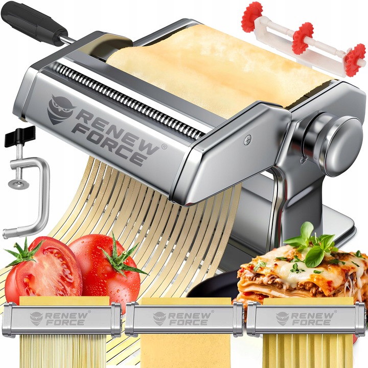 Kuchyňský robot Renew Force PRO DOMÁCÍ TĚSTOVINY TENKÉ NEBO SILNÉ PROUŽKY 0 W stříbrný/šedý
