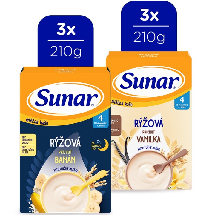 Kašová kaše Směs příchutí rýže a mléčné kaše