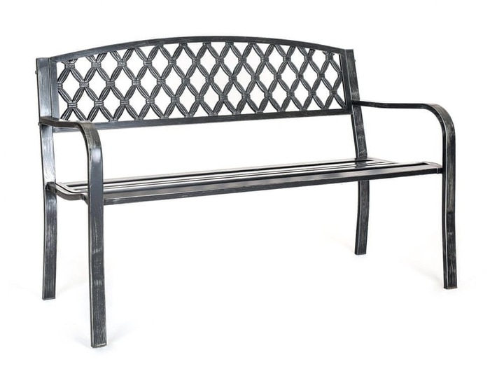 Lavice s opěradlem kov 127 x 60 cm