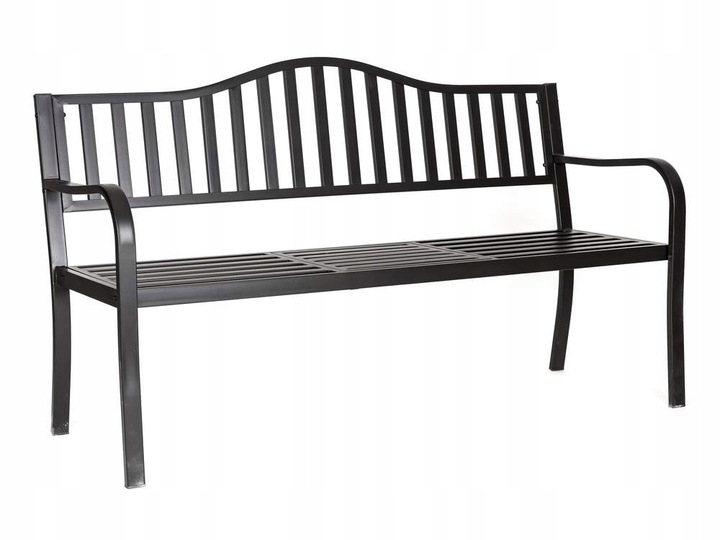 Lavice s opěradlem kov 150 x 60 cm
