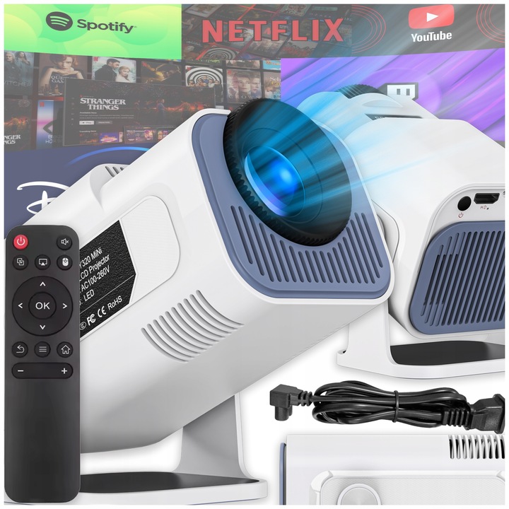 LED projektor ALLNOEL HY320 Mini bílý