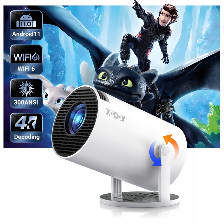 LED projektor XGODY Gimbal 3 bílý