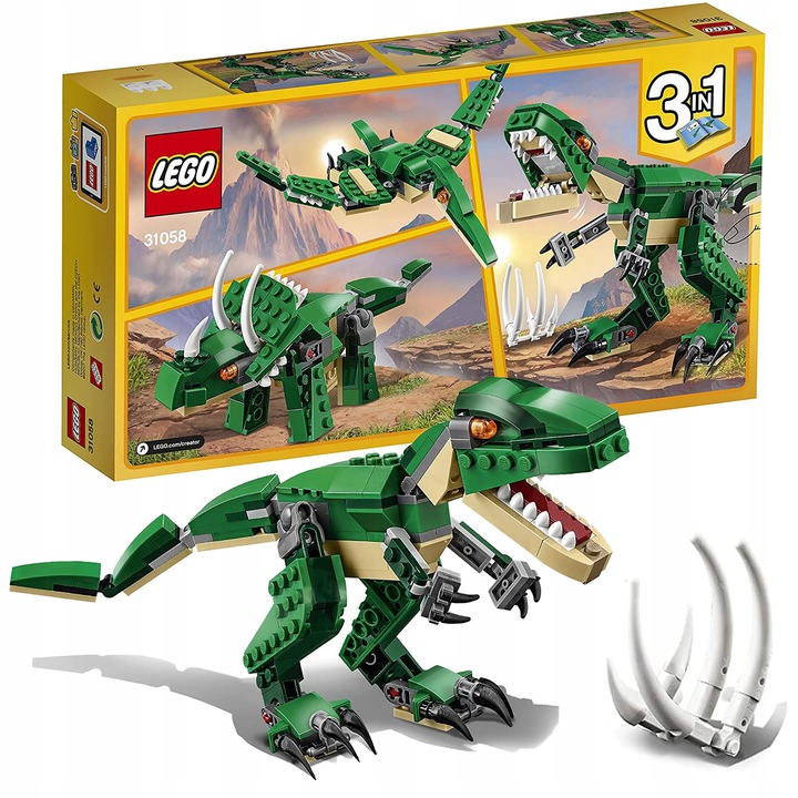 LEGO CREATOR 3v1 MOCNÍ DINOSAUŘI SADA STAVEBNICE KOSTEK