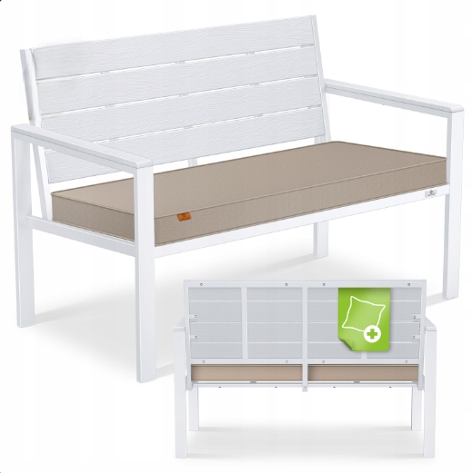 Lavička s opěradlem z plast 120 x 64 cm LEVNĚ