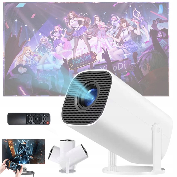 LED projektor KHJSDBF853 HY300 PRO + baterie bílá