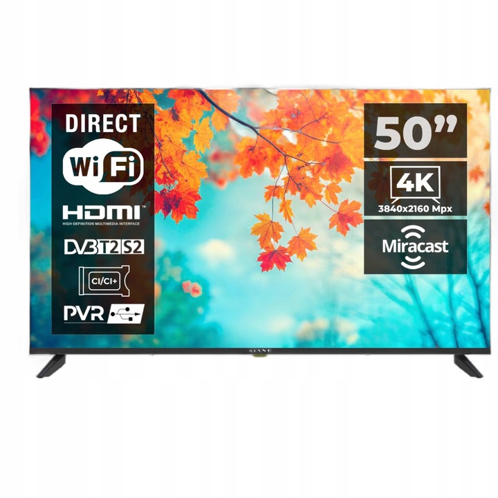 LED televize Kiano KE50 50" 4K UHD černá