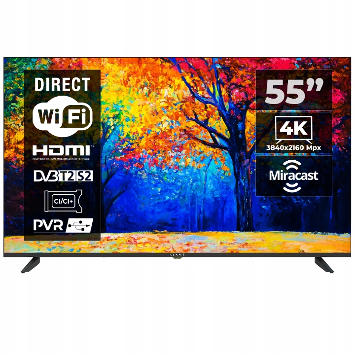 LED televize Kiano kia-KE55-tv 55" 4K UHD černá