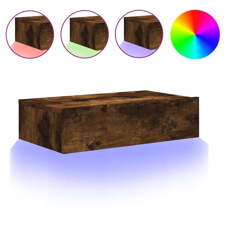 LED TV skříňka 60x35x15,5 cm kouřový dub