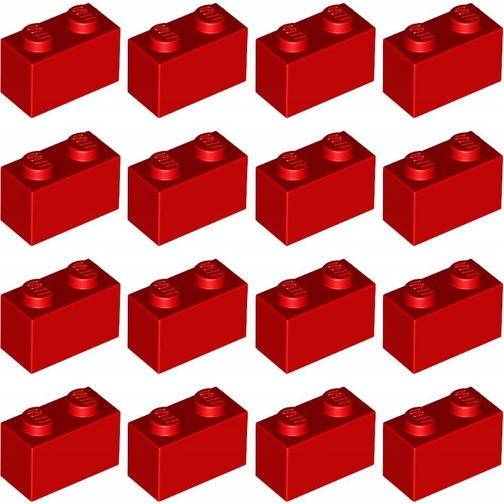 Lego 3004 cihlová kostka 1x2 červená 16 kusů