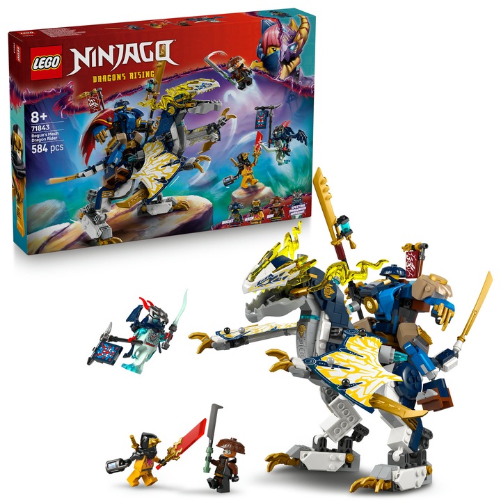 LEGO NINJAGO 71843 Rogue a robotický dračí jezdec