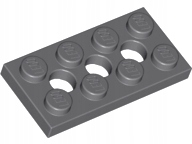 LEGO NOVÁ deska Dark Bluish Gray Technic Plate 2x4 3 Holes 3709b