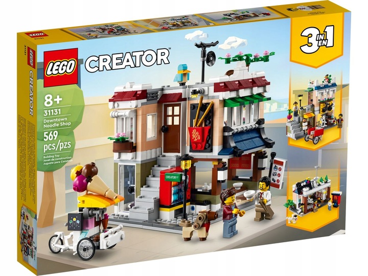 ### LEGO 31131 Creator 3v1 Obchod s nudlemi v centru města