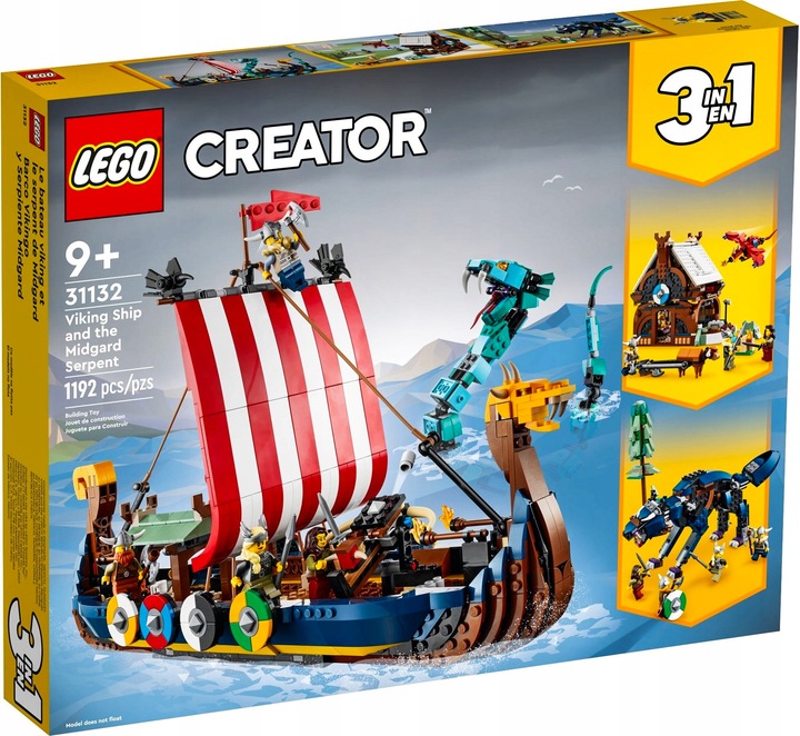 LEGO Creator 3v1 31132 Vikingská Loď a had Midgard AKCE