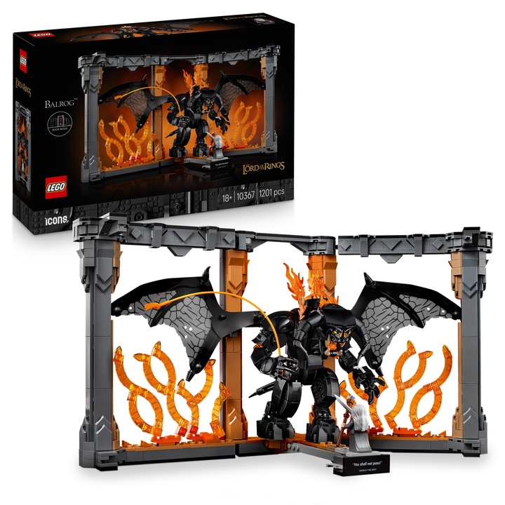 LEGO Icons 10367 Knižní zarážka: Pán prstenů – Balrog